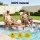 Gardeon Folding Adirondack Chair Outdoor Recliner Footrest Cupholder HDPE Patio Lounge Seat Khaki