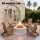 Gardeon Folding Adirondack Chair Outdoor Recliner Footrest Cupholder HDPE Patio Lounge Seat Khaki