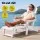 Gardeon Folding Outdoor Patio Adirondack Chair Recliner with Footrest and Cupholder 170kg HDPE White
