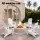 Gardeon Folding Outdoor Patio Adirondack Chair Recliner with Footrest and Cupholder 170kg HDPE White