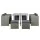 Gardeon 9-Piece Grey Wicker Outdoor Dining Set with Cushions & Storage Cover - Seats 8, Space-Saving Design