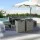 Gardeon 9-Piece Grey Wicker Outdoor Dining Set with Cushions & Storage Cover - Seats 8, Space-Saving Design