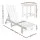 Gardeon 3-Piece White Patio Set: HDPE Adjustable Sun Loungers & Table with Wheels, Weatherproof, Easy Assembly