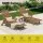 Gardeon 3‑Piece Sun Lounge Set HDPE Wood Grain 4‑Position Adjustable Chaise with Wheels and Table 202cm