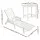 Gardeon 3-Piece Sun Lounge Set: White HDPE Outdoor Chaise Lounges & Table with Wheels, 4-Position Recline, Weatherproof