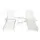 Gardeon 3-Piece Sun Lounge Set: White HDPE Outdoor Chaise Lounges & Table with Wheels, 4-Position Recline, Weatherproof