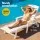 Gardeon 3-Piece Sun Lounge Set: White HDPE Outdoor Chaise Lounges & Table with Wheels, 4-Position Recline, Weatherproof
