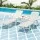 Gardeon 3-Piece Sun Lounge Set: White HDPE Outdoor Chaise Lounges & Table with Wheels, 4-Position Recline, Weatherproof