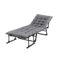 Gardeon 3-in-1 Foldable Sun Lounger Adjustable Recliner Chair with 600D Oxford Cushion Grey 2026 Model