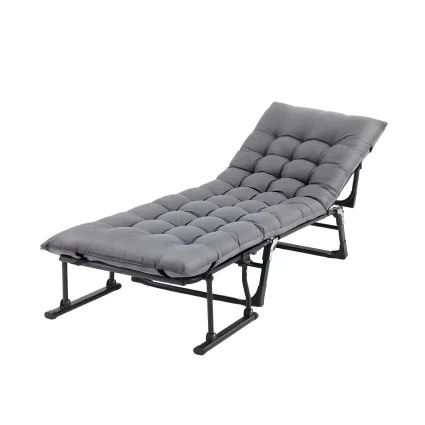 Gardeon 3-in-1 Foldable Sun Lounger Adjustable Recliner Chair with 600D Oxford Cushion Grey 2026 Model