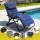 Gardeon XL Blue Folding Sun Lounger Chair - Steel Frame, Textilene Fabric, 170° Recline, Indoor/Outdoor with Cup Holder