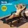 Gardeon 4-Position Adjustable Sun Lounger Chair with Wheels and Cupholder Weather-Resistant HDPE Black