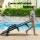 Gardeon 4-Position Adjustable Sun Lounger Chair with Wheels and Cupholder Weather-Resistant HDPE Black