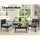 Gardeon 4-Seater Outdoor Wicker Sofa Set - Aluminium Frame, Lime Green Cushions, Tempered Glass Table, Extra Covers