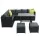Gardeon Outdoor Aluminium Dining Set: Black PE Wicker, Tempered Glass Table, Multi-Seater Sofa, UV & Weather Resistant