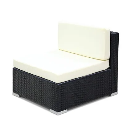 Gardeon 3PC Outdoor Wicker Rattan Sofa Set, UV-Resistant, Waterproof Cushions, Aluminium Frame, Easy Assembly