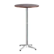 Gardeon Outdoor Bar Table - Adjustable Heights, Hardwood Top, Foldable, Aluminium Pole, Perfect for Patios & Cafés