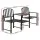 Gardeon 2-Seater Outdoor Garden Bench Loveseat with Table, Black Steel, Weather-Resistant, 165cm x 50cm x 87.5cm