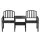 Gardeon 2-Seater Outdoor Garden Bench Loveseat with Table, Black Steel, Weather-Resistant, 165cm x 50cm x 87.5cm