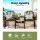 Gardeon 2-Seater Outdoor Garden Bench Loveseat with Table, Black Steel, Weather-Resistant, 165cm x 50cm x 87.5cm