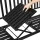Gardeon Steel Garden Bench: 3-Seater, Foldable Table, Weather-Resistant, Black, 151cm x 54cm x 90cm, Easy Assembly