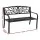 Gardeon 3-Seater Outdoor Garden Bench - Black Steel, Weather-Resistant, Classic Design, 127cm x 63cm x 87cm, 1-Year