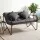 Gardeon 118cm 2 Seater Outdoor Garden Bench with Cushion, Throw Pillows and Metal Textilene Seat Black