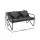 Gardeon 118cm 2 Seater Outdoor Garden Bench with Cushion, Throw Pillows and Metal Textilene Seat Black