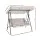 Gardeon 3-Seater Outdoor Swing Chair with Adjustable Canopy, Beige - Powder-Coated Steel Frame, Water-Resistant Cushions