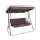 Gardeon 3-Seater Outdoor Swing Chair with Adjustable Canopy, Removable Cushions, Powder-Coated Steel Frame, Brown 170cm