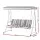 Gardeon Outdoor 3-Seater Swing Chair with Adjustable Canopy, Powder-Coated Steel Frame & Textilene Seat, White/Grey