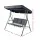 Gardeon 3-Seater Outdoor Swing Chair: Black Steel Frame, Adjustable Canopy, Water-Resistant, UV-Protected, 172x109x153cm