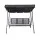 Gardeon 3-Seater Outdoor Swing Chair: Black Steel Frame, Adjustable Canopy, Water-Resistant, UV-Protected, 172x109x153cm