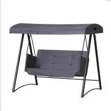 Gardeon 3-Seater Outdoor Swing Chair - Rattan, Grey Cushions, Adjustable Canopy, Steel Frame, 300kg Capacity