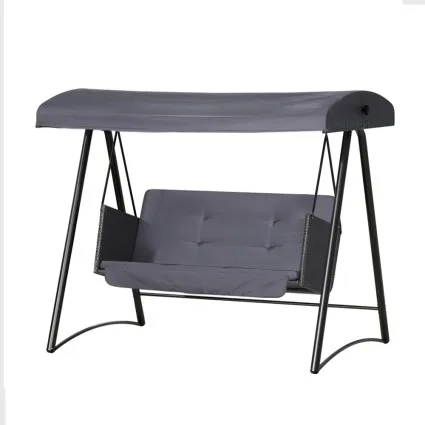 Gardeon 3-Seater Outdoor Swing Chair - Rattan, Grey Cushions, Adjustable Canopy, Steel Frame, 300kg Capacity
