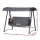 Gardeon 3-Seater Outdoor Swing Chair - Rattan, Grey Cushions, Adjustable Canopy, Steel Frame, 300kg Capacity