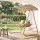 Gardeon Outdoor Swing Chair 2-Seater Rattan Hanging Seat with Adjustable Canopy 150kg Beige Freestanding
