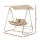 Gardeon Outdoor Swing Chair 2-Seater Rattan Hanging Seat with Adjustable Canopy 150kg Beige Freestanding