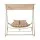 Gardeon Outdoor Swing Chair 2-Seater Rattan Hanging Seat with Adjustable Canopy 150kg Beige Freestanding