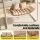 Gardeon Outdoor Swing Chair 2-Seater Rattan Hanging Seat with Adjustable Canopy 150kg Beige Freestanding