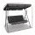 Gardeon Outdoor 3-Seater Swing Chair with Adjustable Canopy, Removable Cushions, and Sturdy Steel Frame - Black