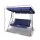 Gardeon 3-Seater Outdoor Swing Chair with Adjustable Navy Canopy, Powder-Coated Steel Frame, Water-Resistant Cushions