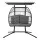 Gardeon Double Hanging Egg Swing Chair with Canopy, Hand-Woven Wicker, Steel Frame, 2-Seater, UV Resistant, Grey