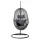 Gardeon Outdoor Egg Swing Chair - Black Wicker Rattan Pod with Stand, 360° Rotatable, 150kg Capacity, Removable Cushion