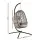 Gardeon Outdoor Swing Chair with Stand 150kg Foldable PE Rattan Cushion Height Adjustable Outdoor Handcrafted Grey