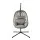 Gardeon Outdoor Swing Chair with Stand 150kg Foldable PE Rattan Cushion Height Adjustable Outdoor Handcrafted Grey