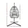 Gardeon Outdoor Hanging Egg Swing Chair, Handcrafted UV-Resistant Wicker, 360° Rotation, Grey Cushion, 150kg Capacity