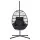 Gardeon Outdoor Egg Swing Chair - Grey Resin Wicker, 195cm Anti-Rust Frame, Plush Cushions, Foldable Pod Stand Included