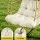 Gardeon Foldable Outdoor Swing Chair with Stand 150kg Adjustable Chain Rattan Cushion Indoor Outdoor Latte