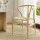 Artiss Dining Chair, Wooden Rattan, Wishbone Back, Ergonomic, Durable Rubberwood Frame, Stylish Kraft Paper Seat